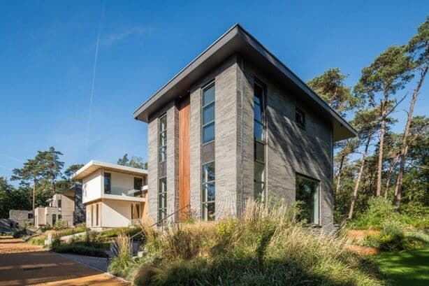 Stan van den Wildenberg ontwerpt bos villa vooraanzicht in rechter hoek