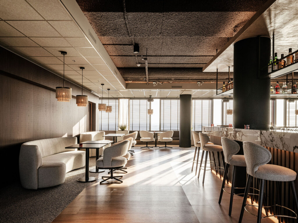 interieurarchitect Wildenberg interieurarchitectuur Benkey WTC Almere 21e verdieping We Complete Tarkett restaurant