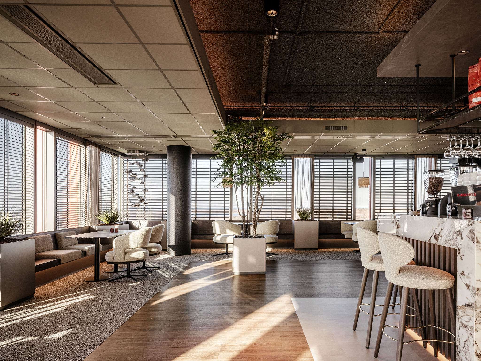 interieurarchitect Wildenberg interieurarchitectuur Benkey WTC Almere 21e verdieping We Complete restaurant sky bar